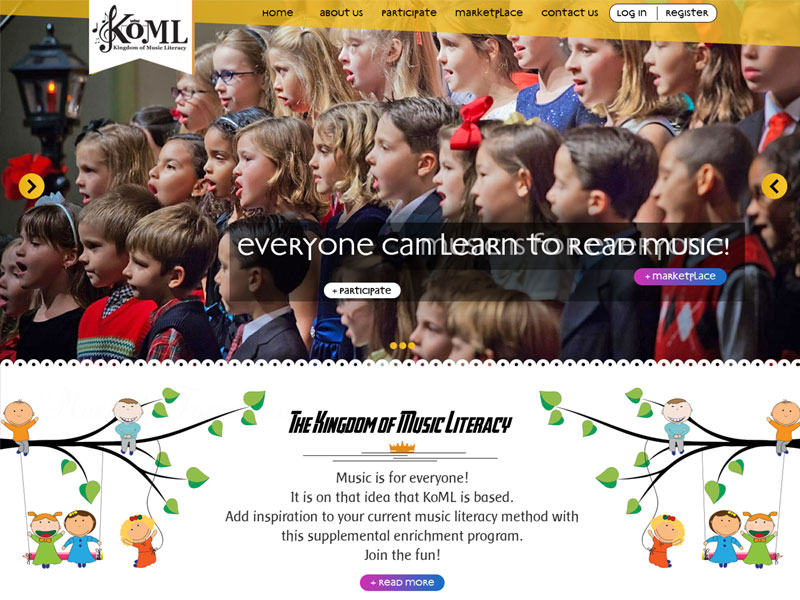 KOML (Kingdom of Music Literacy) website Design