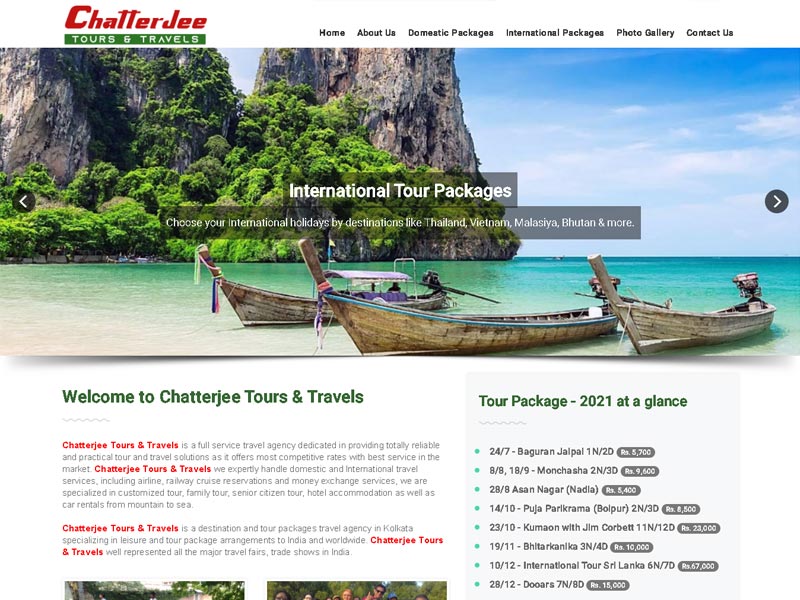 Chatterjee Tours & Travels in Kolkata, West Bengal website Design